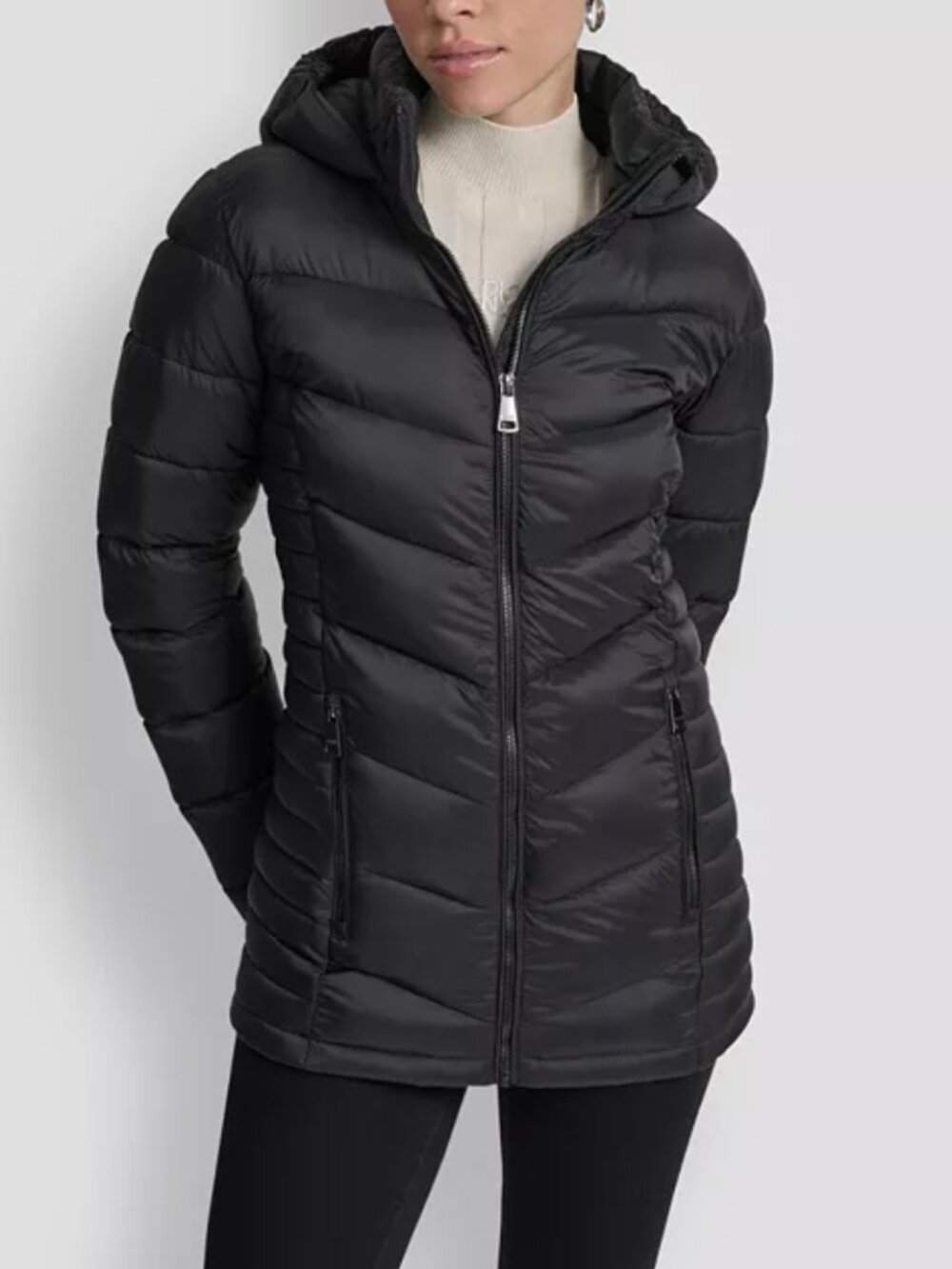 DKNY Black Puffer Coat women's size small